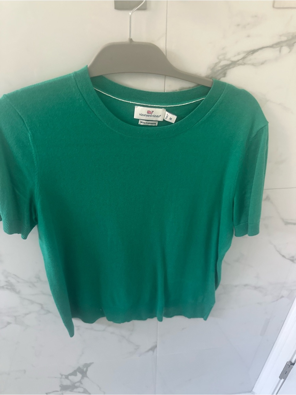 Vineyard Vines Emerald Green Short Sleeve Cashmere Crew Tee